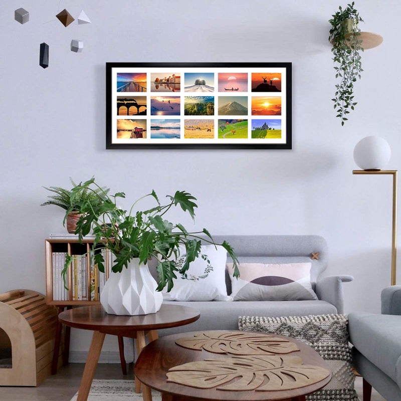 MEBRUDY 4x6 Collage Picture Frames with 15 Openings, 2 Pack Black Multi Photo Frames Display 4 x 6 Pictures with Mat for Wall Mounting - Image 3